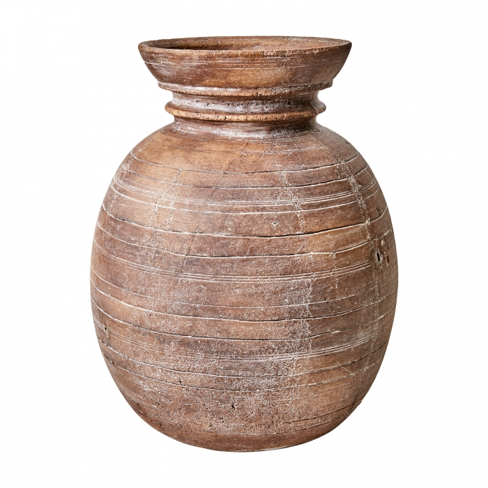 Camilla - antiksierter Pot aus dunlem Terracotta - Höhe 36 cm